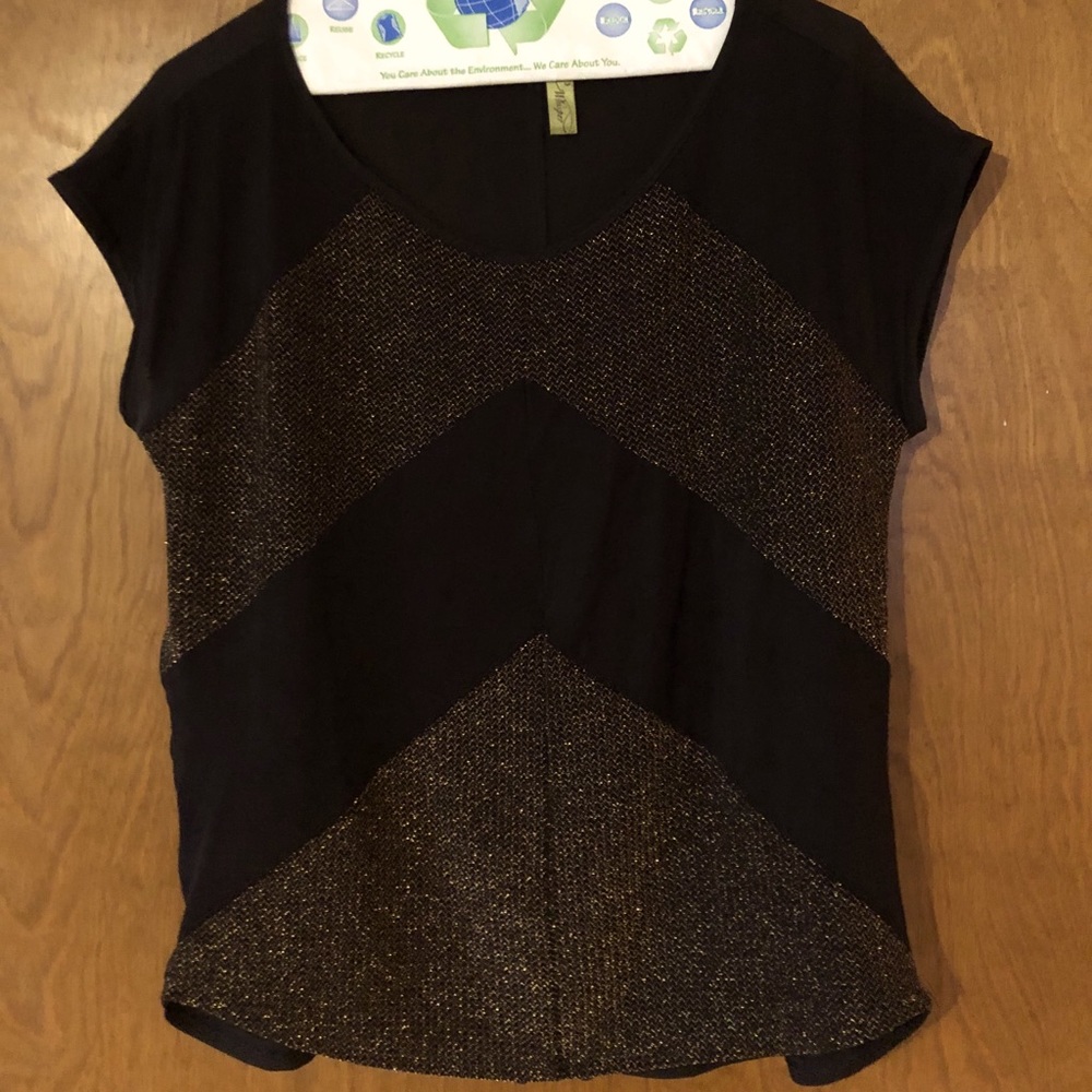 Whisper Black/Gold with Button Back Top